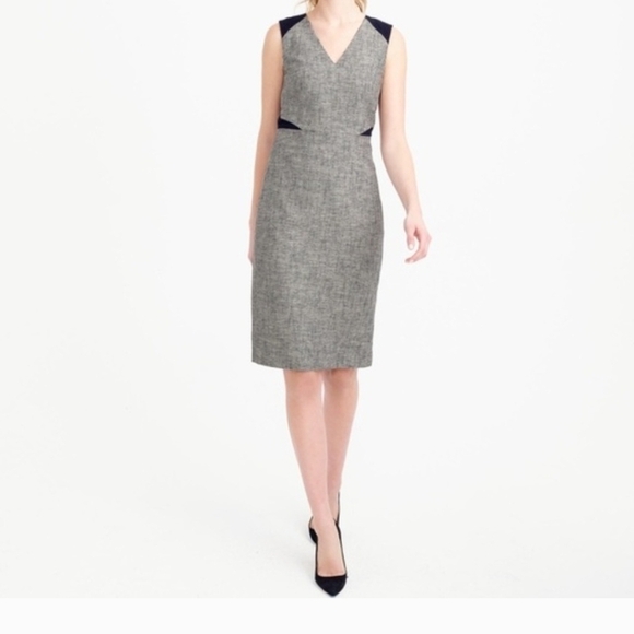 J. Crew Gray Sheath Dress‎ Sleeveless Crew Neck - Picture 2 of 10